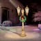 6ft. Pre-Lit Gold And Green Lamp Post With Twinkling Lights